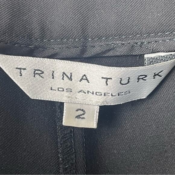 Trina Turk Black Career Trousers, Wide Cuff, minimalist, Capsule Professional  2 - Picture 8 of 8